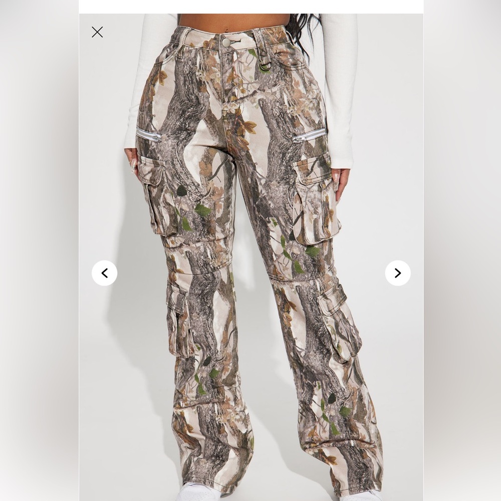 Fashion Nova Brown and Green Boot Cut Flare Pants